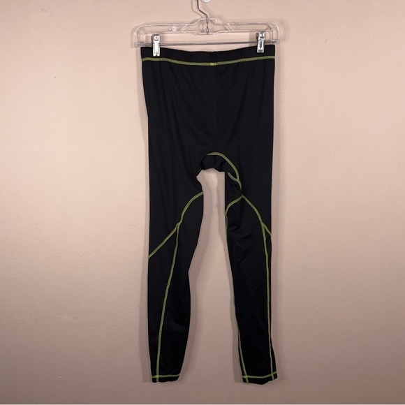 Medium Watsons Black Green Mens Athletic Leggings Outdoor  Stretch Activewear - Picture 8 of 11